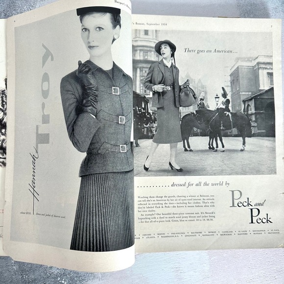 Vintage Harper's Bazaar September 1954 Magazine Dior Balenciaga Paris Collection - Picture 10 of 14
